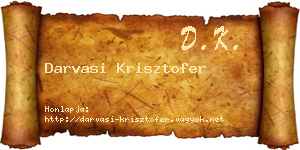 Darvasi Krisztofer névjegykártya